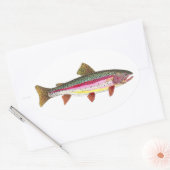 Regenboogforel vis ovale sticker (Envelop)