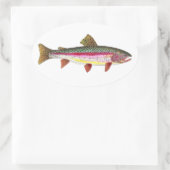 Regenboogforel vis ovale sticker (Tas)