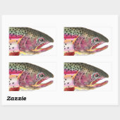 Regenboogforel vis rechthoekige sticker (Vel)