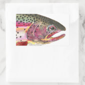 Regenboogforel vis rechthoekige sticker (Tas)