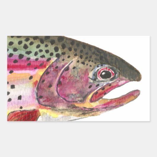 Regenboogforel vis rechthoekige sticker (Voorkant)