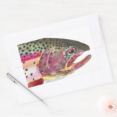 Regenboogforel vis rechthoekige sticker (Envelop)