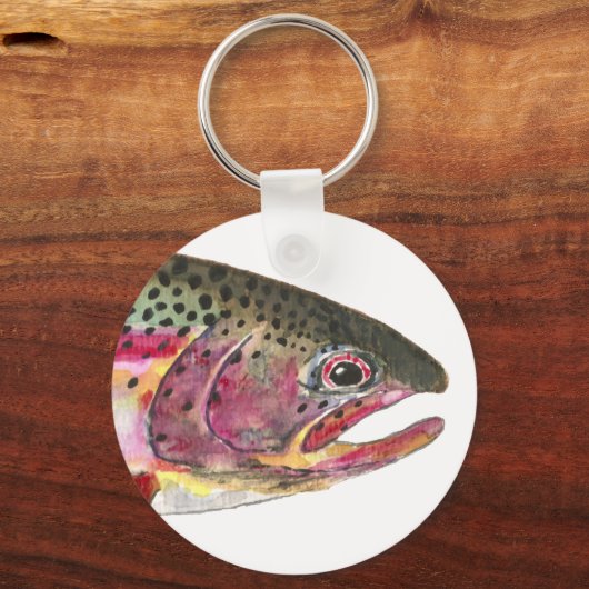 Regenboogforel vis sleutelhanger (Voorkant)