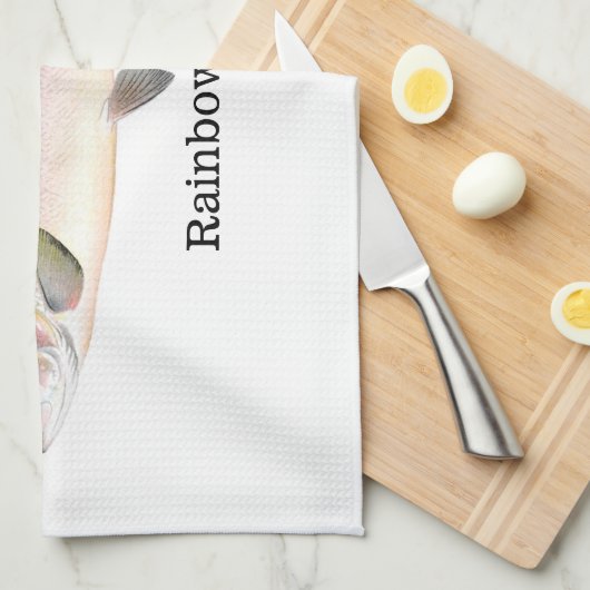 Regenboogforel vis theedoek (Quarter Fold)