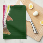 Regenboogforel vis theedoek (Quarter Fold)