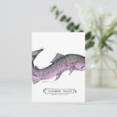 Regenboogforel vis, tony fernandes briefkaart (Staand voorkant)