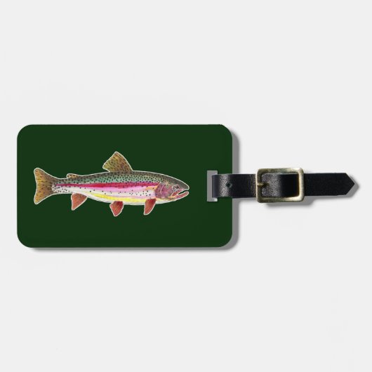 Regenboogforel vis, vissers bagagelabel (Voorkant horizontaal)