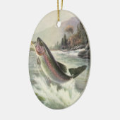  regenboogforel vis, vissers Vist Keramisch Ornament (Links)