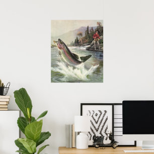 regenboogforel vis, vissers Vist Poster