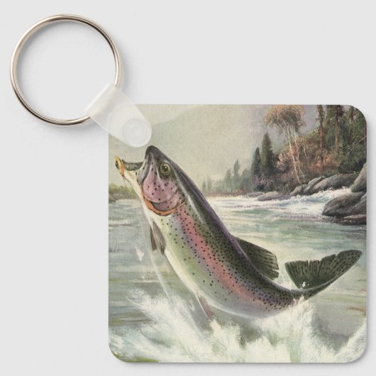  regenboogforel vis, vissers Vist Sleutelhanger (Voorkant)