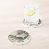  regenboogforel vis, vissers Vist Zandsteen Onderzetter (Zijkant)