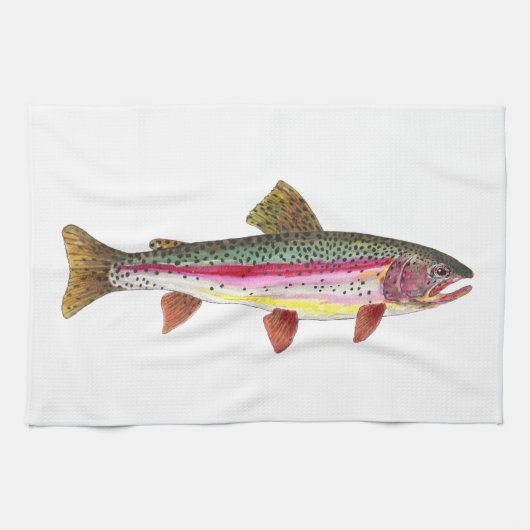 Regenboogforel Vis Vist vissers Theedoek (Horizontaal)