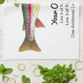 Regenboogforel Vis Vliegtuig Vanghandleiding Lodge Theedoek (Gevouwen)