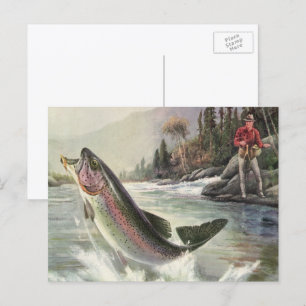  regenboogforel vissen, vissers Vissen Briefkaart