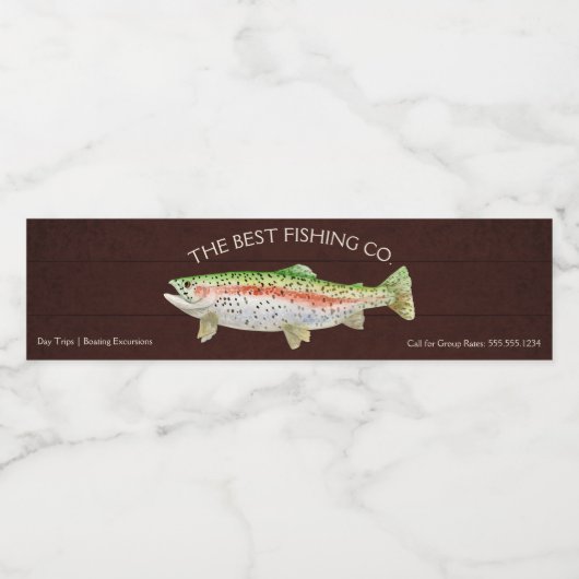 Regenboogforel Vist advertentiespecialiteit voor k Waterfles Etiket (Enkel label)