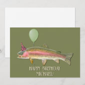 Regenboogforel Vist op zaterdag Feestdagenkaart (Voorkant / Achterkant)