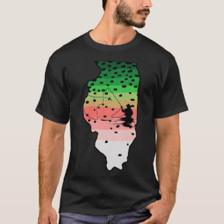 Regenboogforel Vlieg Vis Illinois Vlieg Vlieg Vlie T-shirt