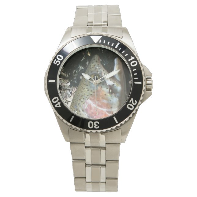 Regenboogforel, vlieg vishorloge horloge (Voorkant)