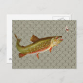  regenboogforel vliegen briefkaart (Voorkant / Achterkant)