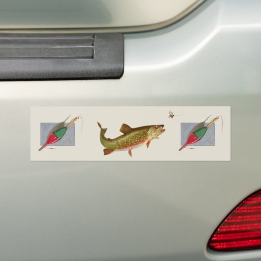  regenboogforel vliegen bumpersticker (Op auto)