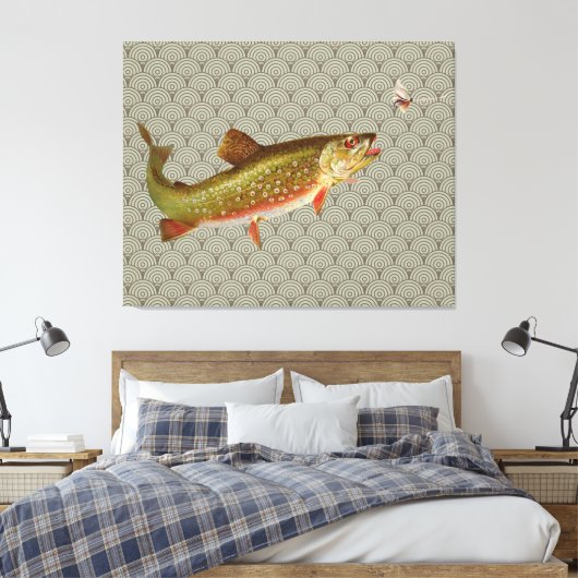  regenboogforel vliegen canvas afdruk (Insitu (Slaapkamer))