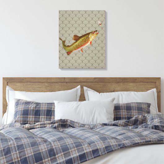  regenboogforel vliegen canvas afdruk (Insitu (Slaapkamer))