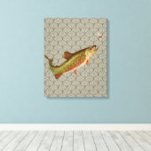  regenboogforel vliegen canvas afdruk (Insitu (Houten vloer))