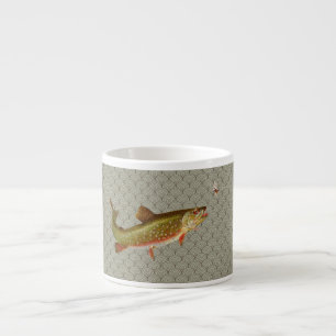 regenboogforel vliegen espresso kop