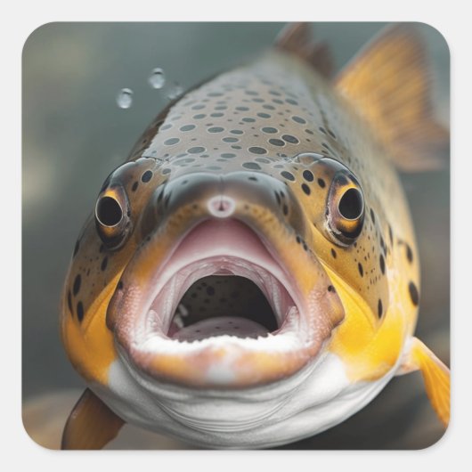 Regenboogforel vliegen Gevist Vierkante Sticker (Voorkant)