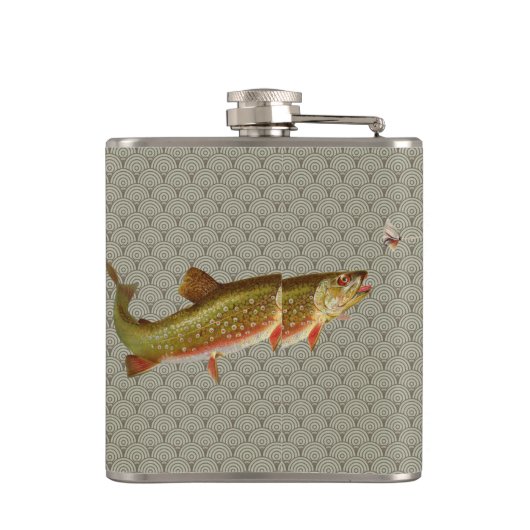 regenboogforel vliegen heupfles (Achterkant)