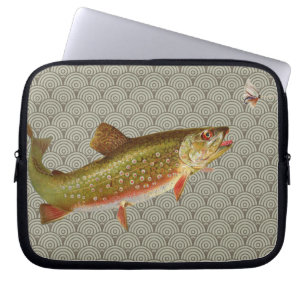  regenboogforel vliegen laptop sleeve