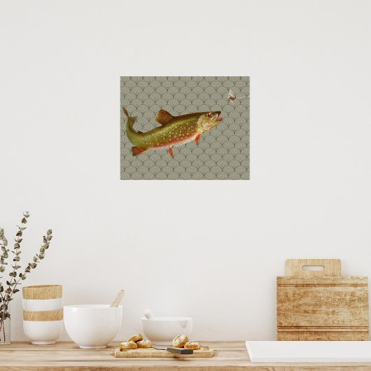 regenboogforel vliegen poster (Keuken)