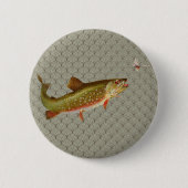  regenboogforel vliegen ronde button 5,7 cm (Voorkant)