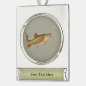  regenboogforel vliegen verzilverd banner ornament (Links)