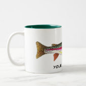 Regenboogforel vliegt Ichthyology Angler's Tweekleurige Koffiemok (Links)