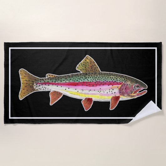  Regenboogforel vliegt Ichthyology Cool Summer Strandlaken (Voorkant)