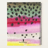 Regenboogforel vliegt met de hengel planner (Achterkant)