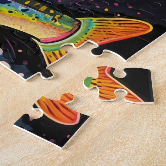 Regenboogforel vliegvissen  legpuzzel (Zijkant)