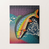 Regenboogforel vliegvissen  legpuzzel (Verticaal)