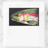 Regenboogforel voor  visserij rechthoekige sticker (Tas)
