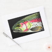 Regenboogforel voor  visserij rechthoekige sticker (Envelop)