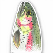 Regenboogforel voor  visserij sticker (Voorkant)