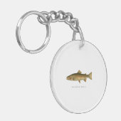  regenboogforel witte acryl Sleutelhanger (Voorkant Links)