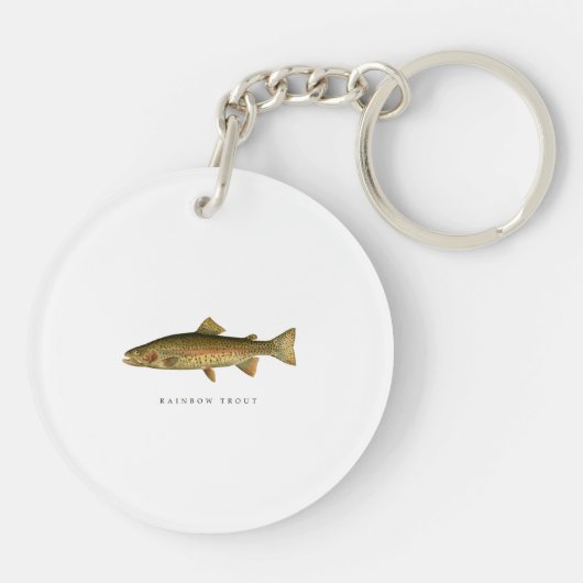  regenboogforel witte acryl Sleutelhanger (Achterkant)