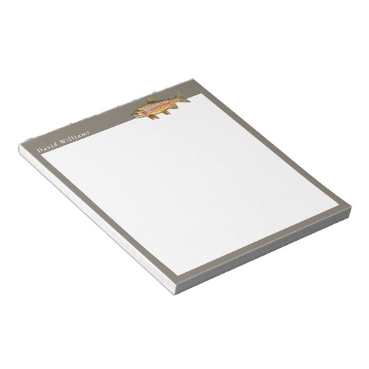 Regenboogforelvisser gepersonaliseerd notitieblok (Schuin)