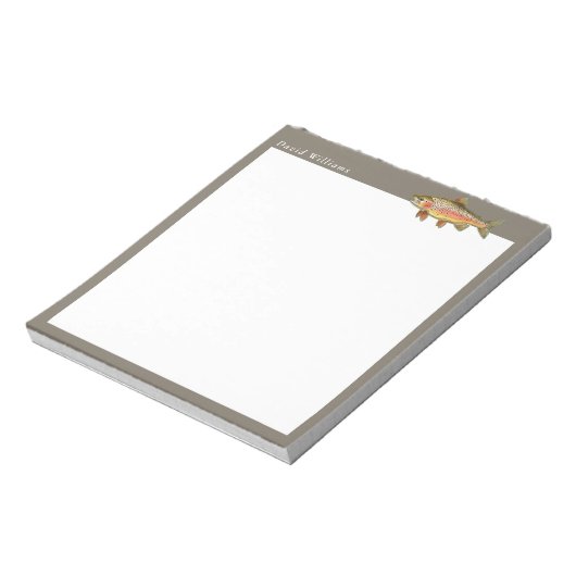 Regenboogforelvisser gepersonaliseerd notitieblok (Linkerzijde)