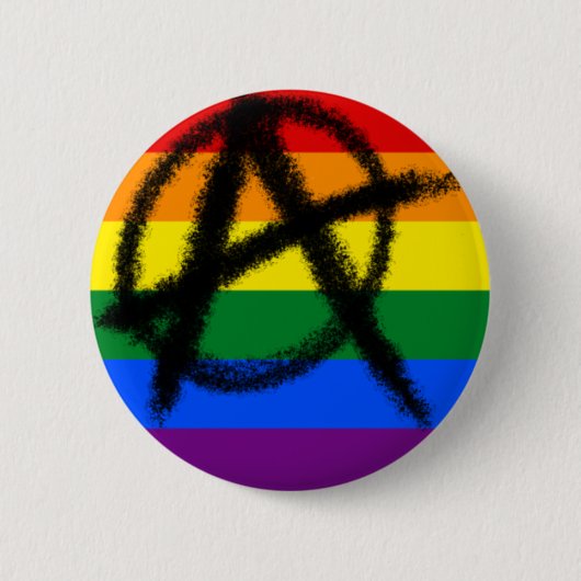 regenboogfoto-anarchistische knop ronde button 5,7 cm (Voorkant)