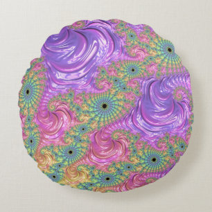 Regenboogfractal Rond Kussen