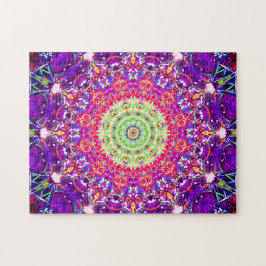 Regenboogfractals | Kaleidoscopisch Mandala Legpuzzel
