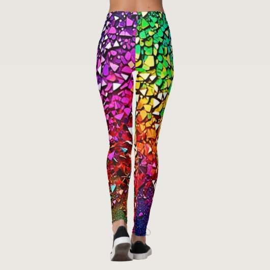 regenboogfragmentmozaïek leggings (Achterkant)
